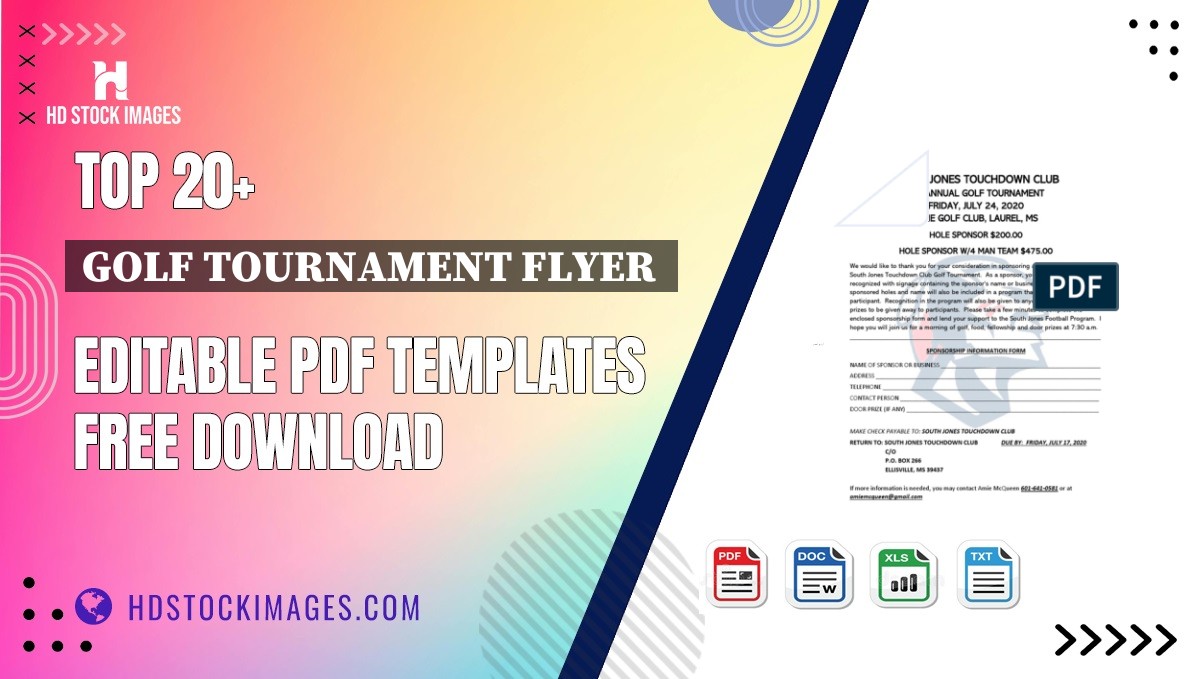 Top 20+ Golf Tournament Flyer  Editable PDF Templates Free Download