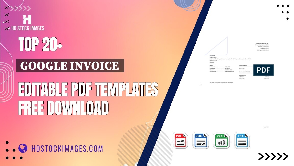 Top 20+ Google Invoice  Editable PDF Templates Free Download