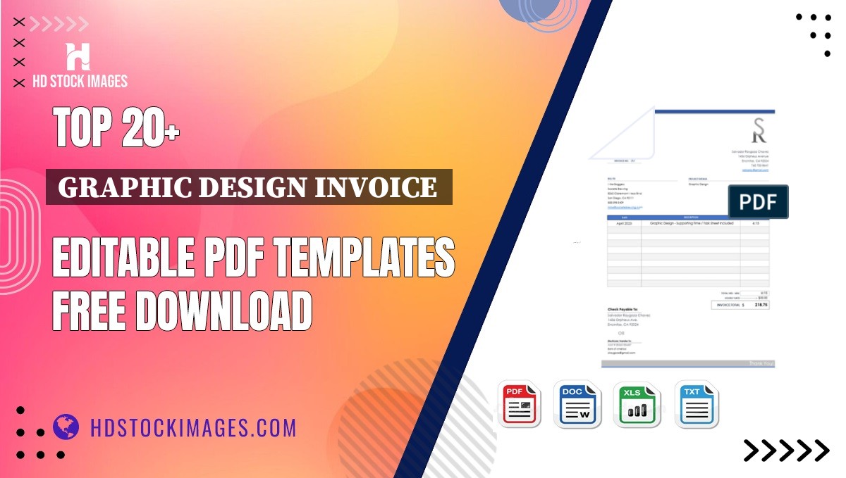 Top 20+ Graphic Design Invoice  Editable PDF Templates Free Download