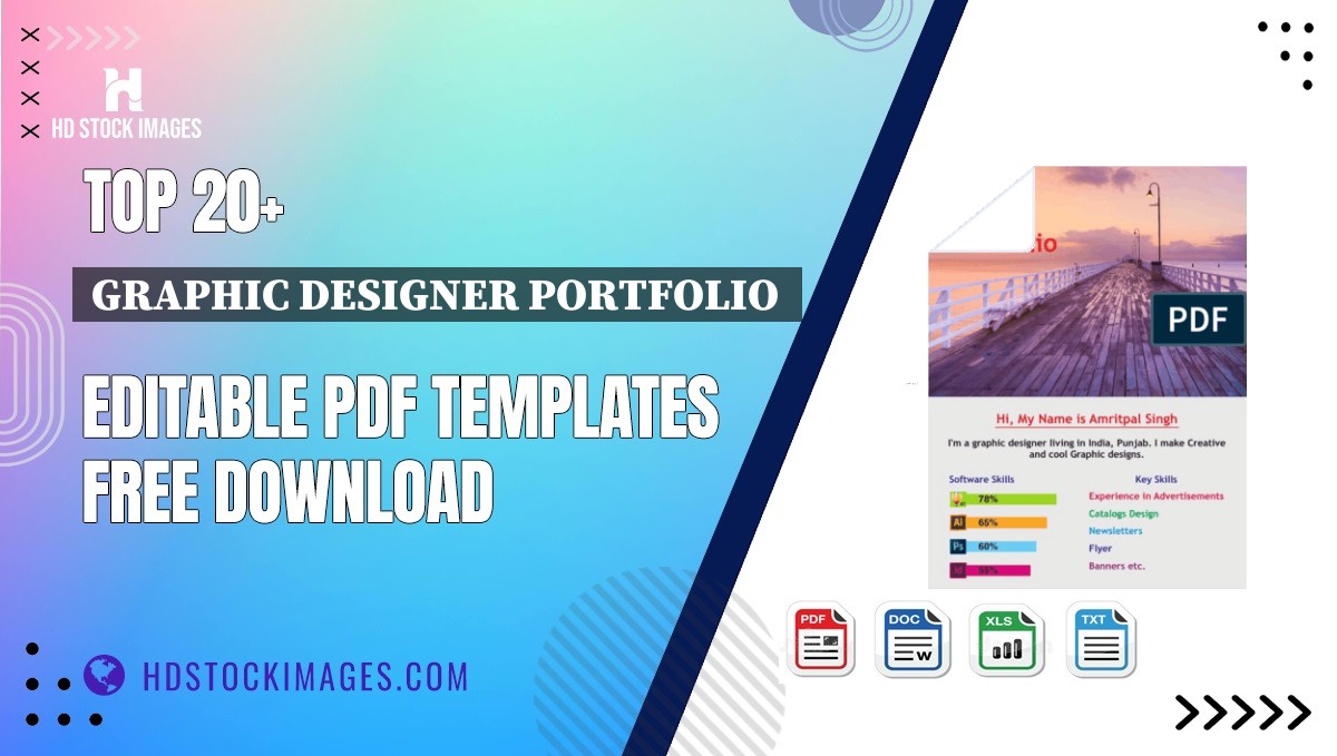 Top 20+ Graphic Designer Portfolio  Editable PDF Templates Free Download