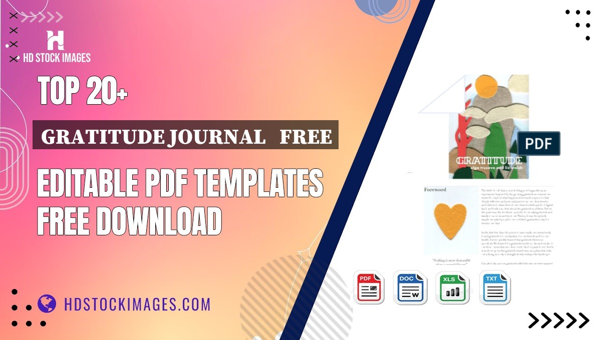 Top 20+ Gratitude Journal   Free Editable PDF Templates Free Download