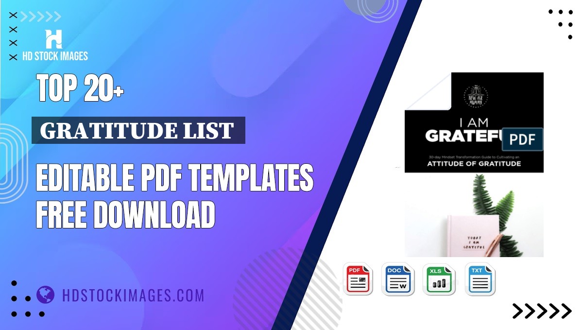 Top 20+ Gratitude List  Editable PDF Templates Free Download