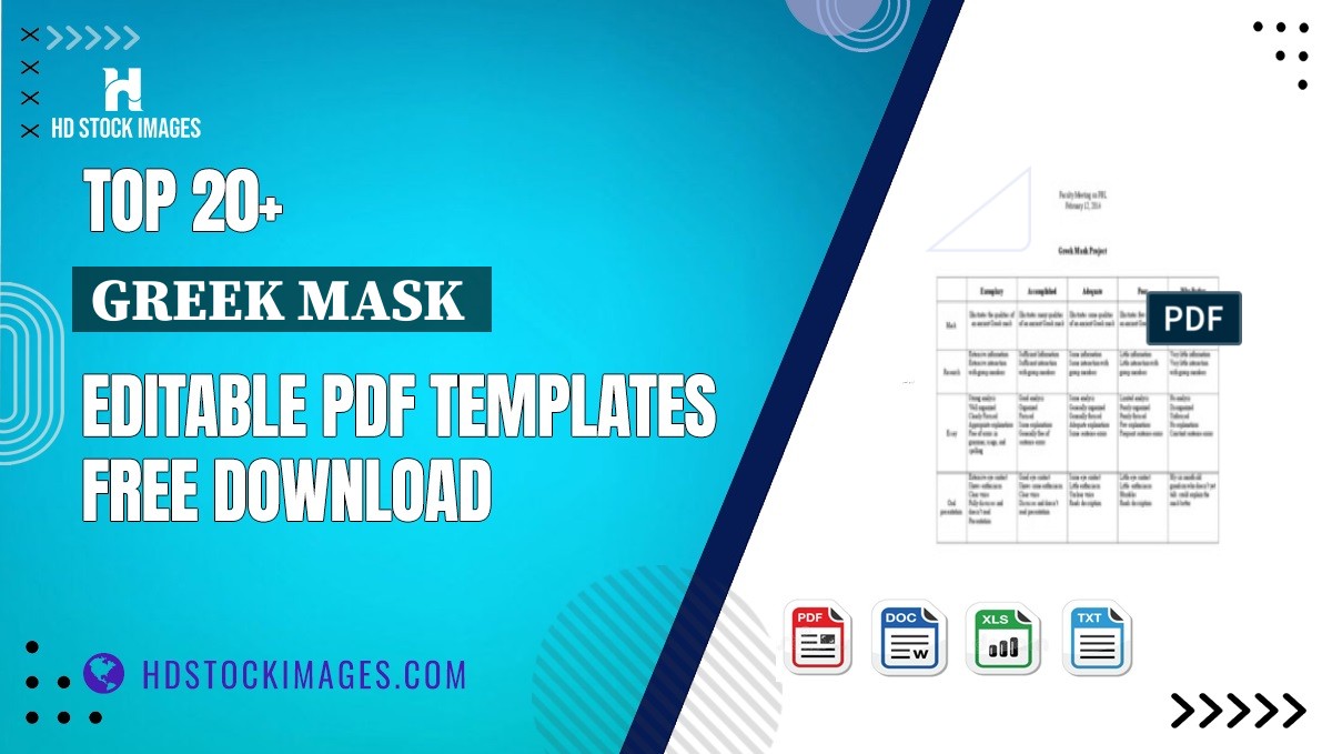 Top 20+ Greek Mask  Editable PDF Templates Free Download