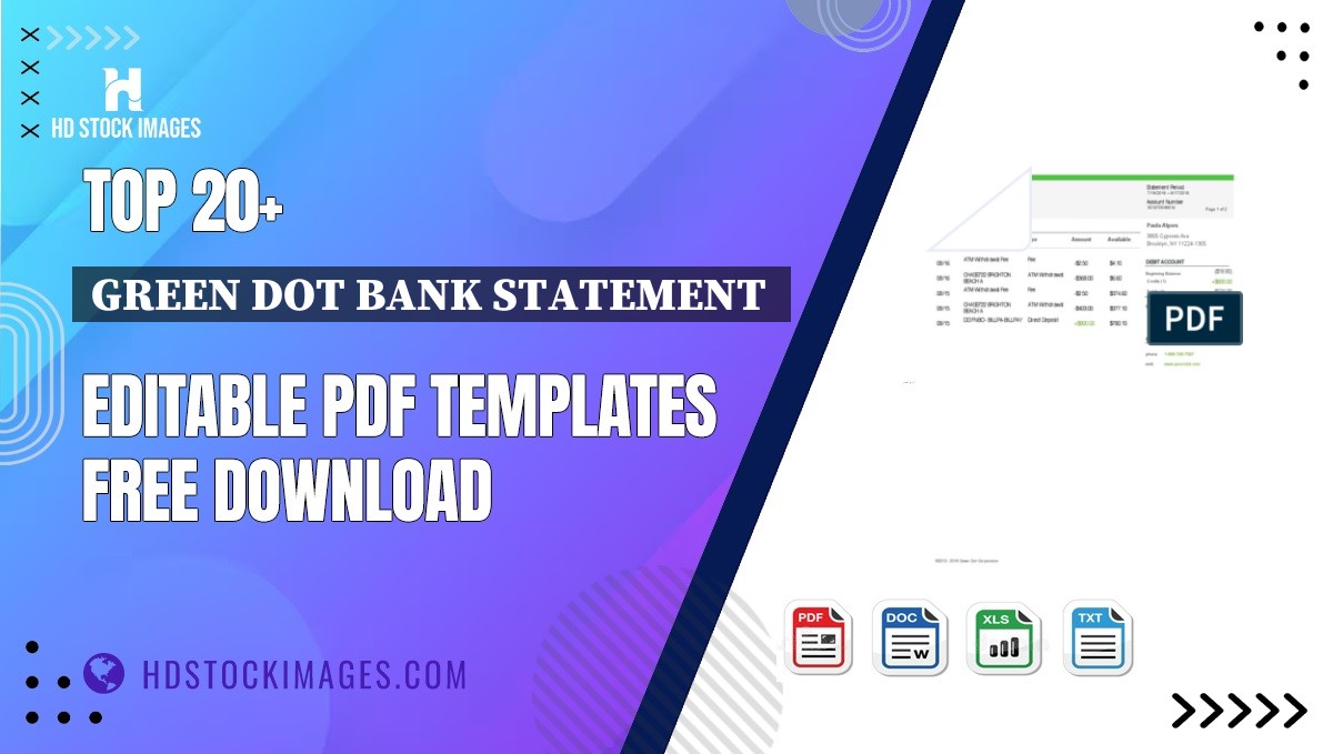 Top 20+ Green Dot Bank Statement  Editable PDF Templates Free Download