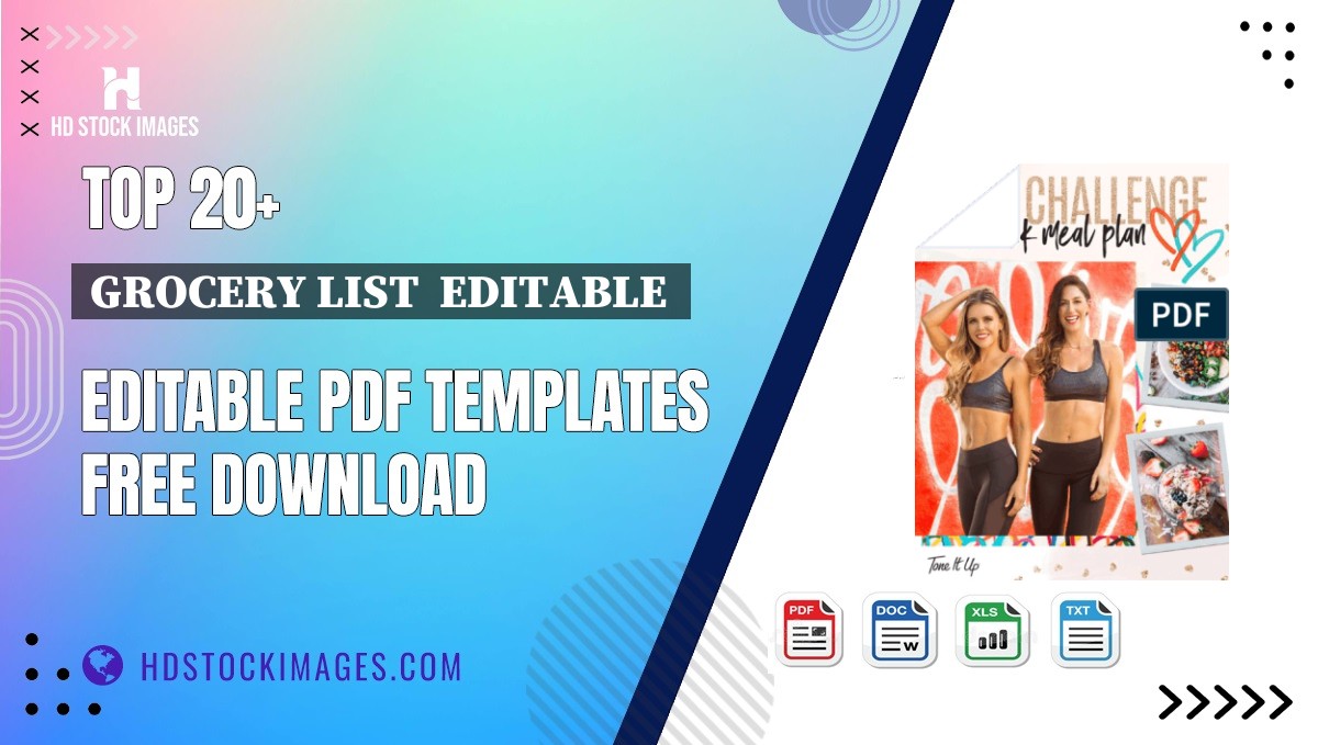 Top 20+ Grocery List  Editable  Editable PDF Templates Free Download