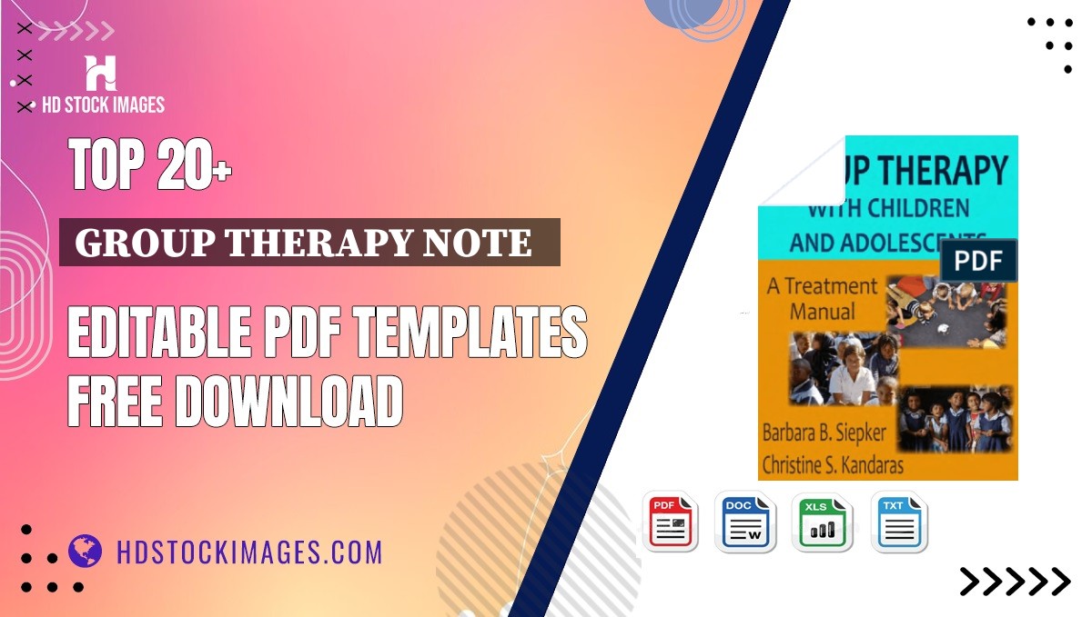 Top 20+ Group Therapy Note   Editable PDF Templates Free Download