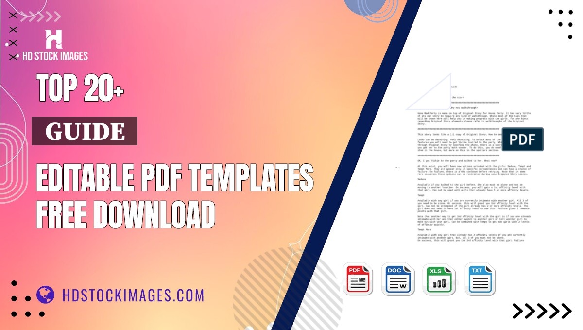 Top 20+  Guide  Editable PDF Templates Free Download