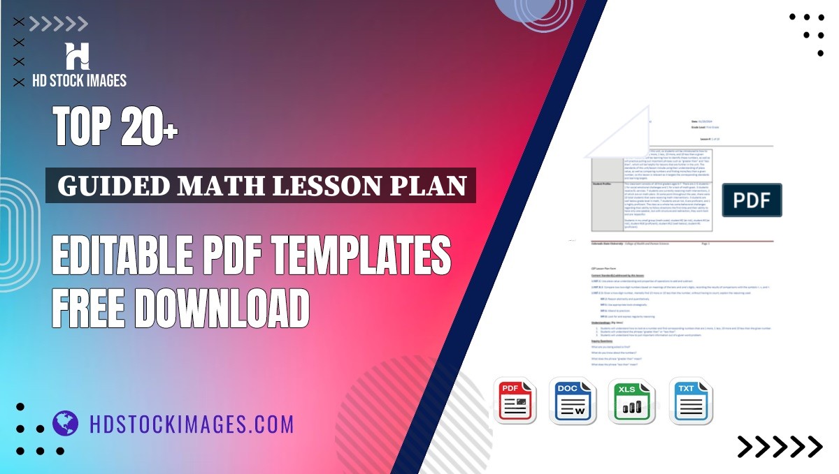 Top 20+ Guided Math Lesson Plan Editable PDF Templates Free Download