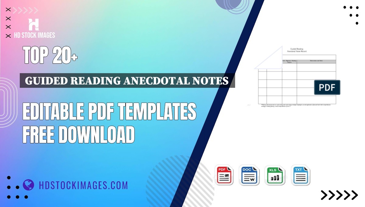 Top 20+ Guided Reading Anecdotal Notes  Editable PDF Templates Free Download