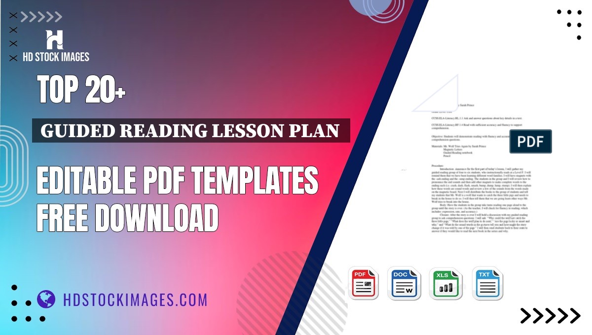 Top 20+ Guided Reading Lesson Plan  Editable PDF Templates Free Download