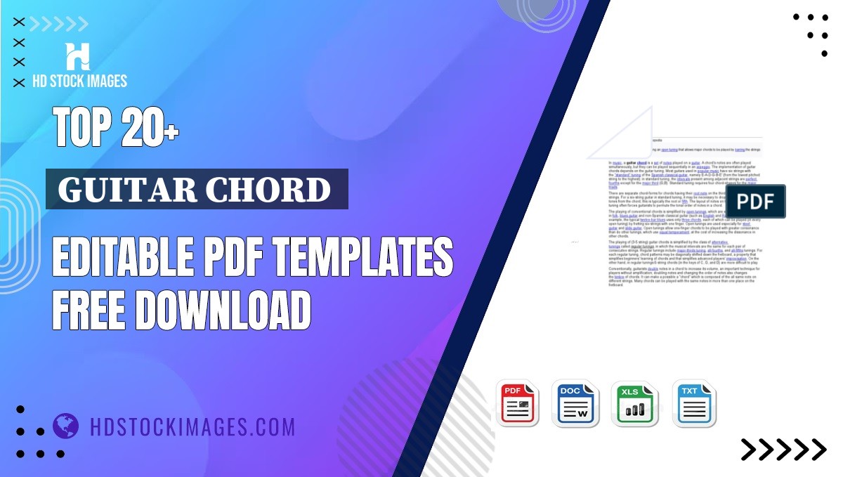 Top 20+ Guitar Chord  Editable PDF Templates Free Download