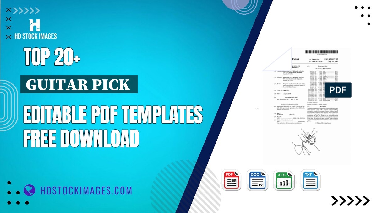Top 20+ Guitar Pick  Editable PDF Templates Free Download