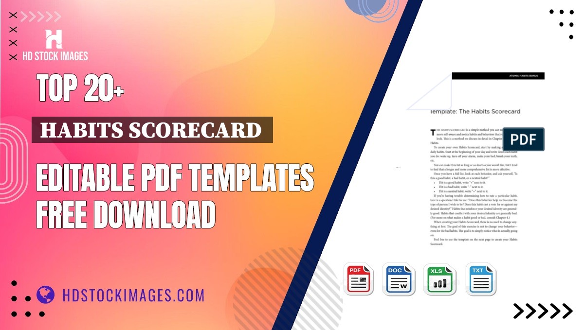 Top 20+ Habits Scorecard  Editable PDF Templates Free Download