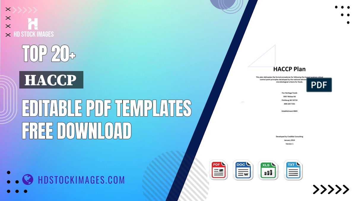 Top 20+ Haccp  Editable PDF Templates Free Download