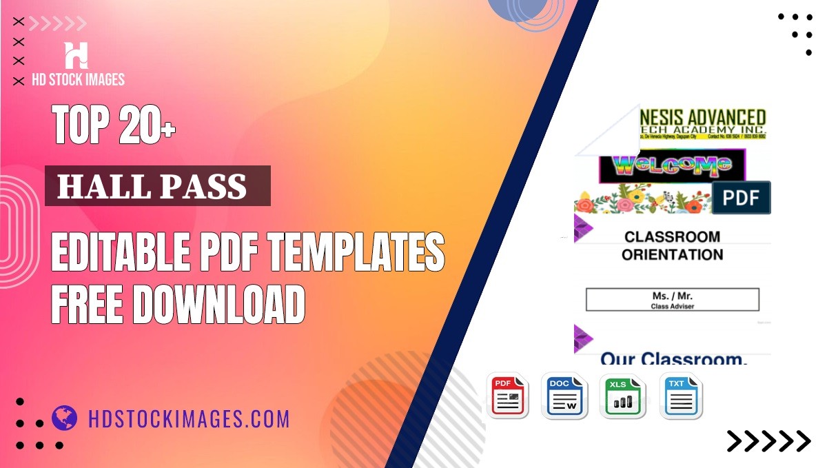 Top 20+ Hall Pass   Editable PDF Templates Free Download