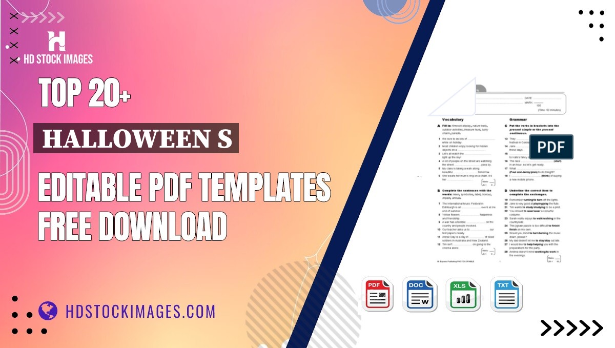 Top 20+ Halloween S Editable PDF Templates Free Download