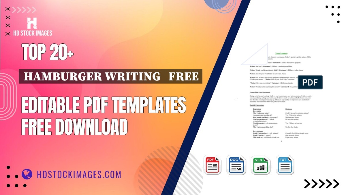 Top 20+ Hamburger Writing   Free Editable PDF Templates Free Download