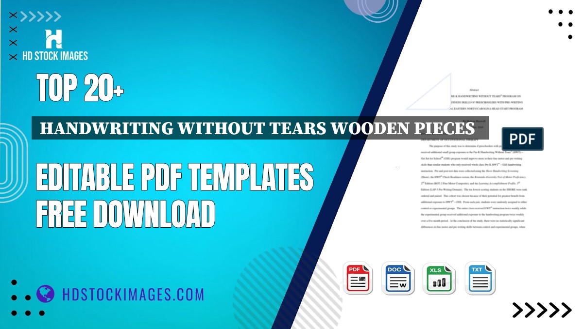 Top 20+ Handwriting Without Tears Wooden Pieces   Editable PDF Templates Free Download