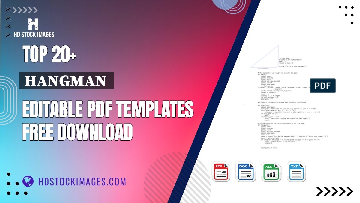 Top 20+ Hangman  Editable PDF Templates Free Download