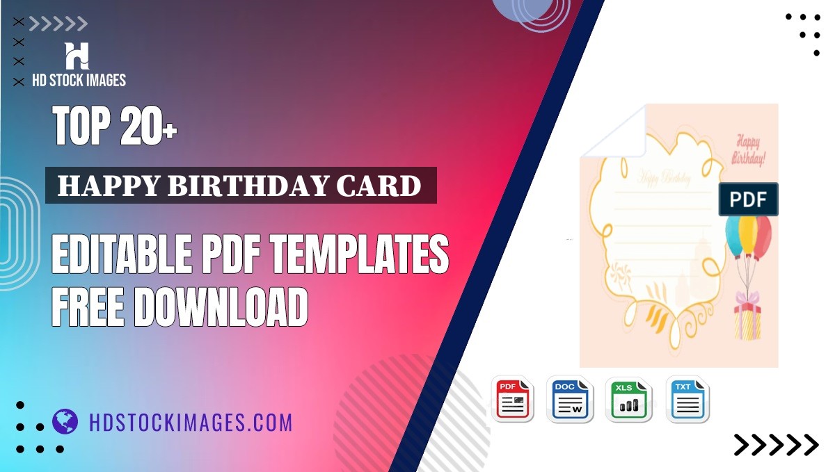 Top 20+ Happy Birthday Card  Editable PDF Templates Free Download