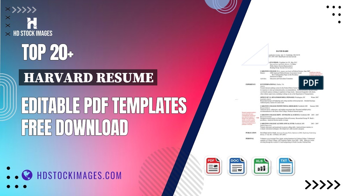 Top 20+ Harvard Resume Editable PDF Templates Free Download