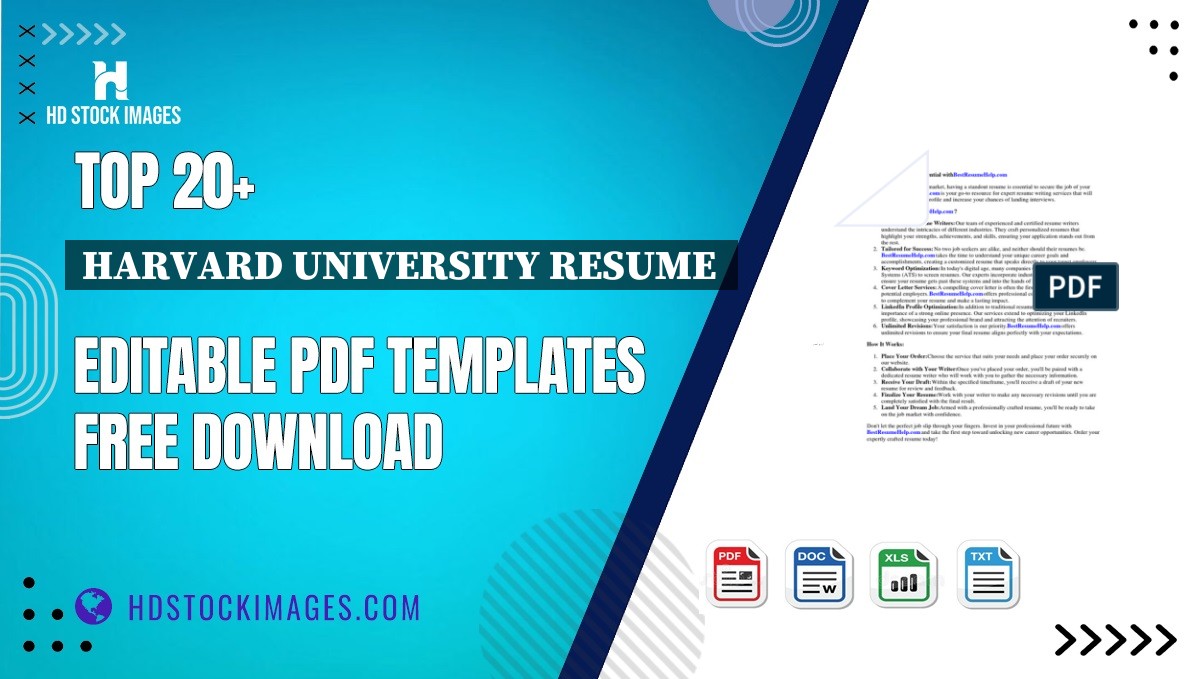 Top 20+ Harvard University Resume  Editable PDF Templates Free Download