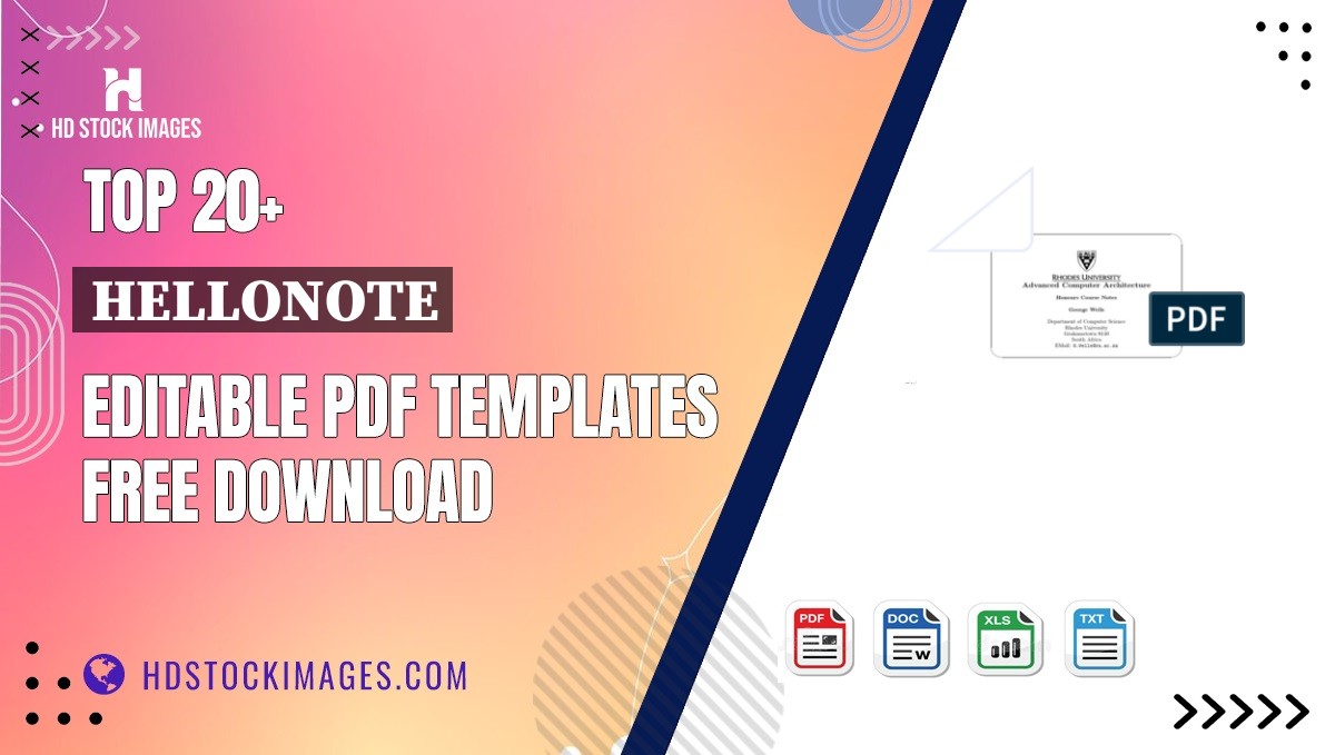 Top 20+ Hellonote Editable PDF Templates Free Download