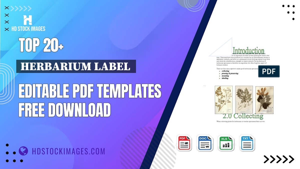 Top 20+ Herbarium Label  Editable PDF Templates Free Download