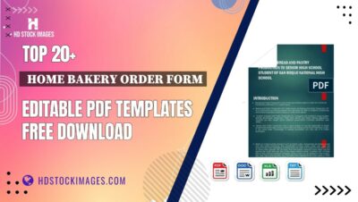 Top 20+ Home Bakery Order Form Editable PDF Templates Free Download