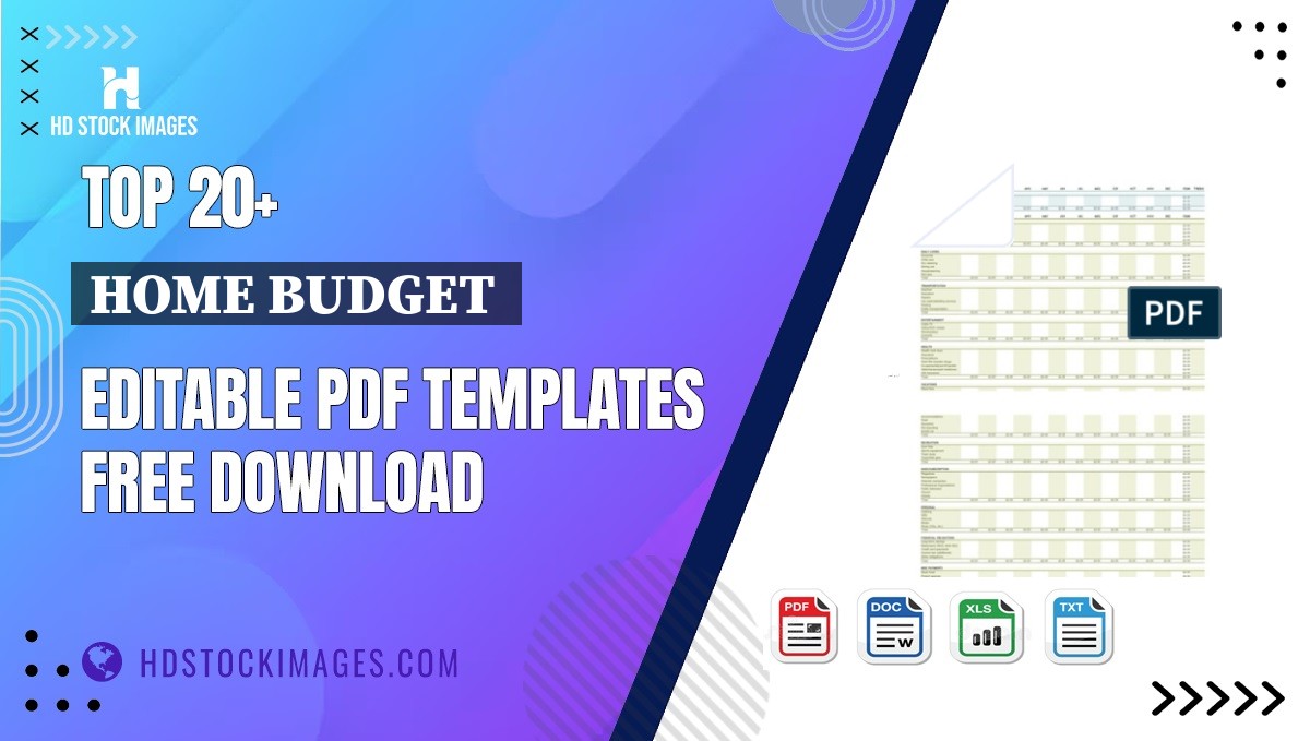 Top 20+ Home Budget  Editable PDF Templates Free Download