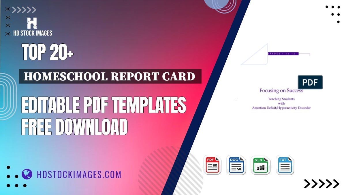 Top 20+ Homeschool Report Card  Editable PDF Templates Free Download