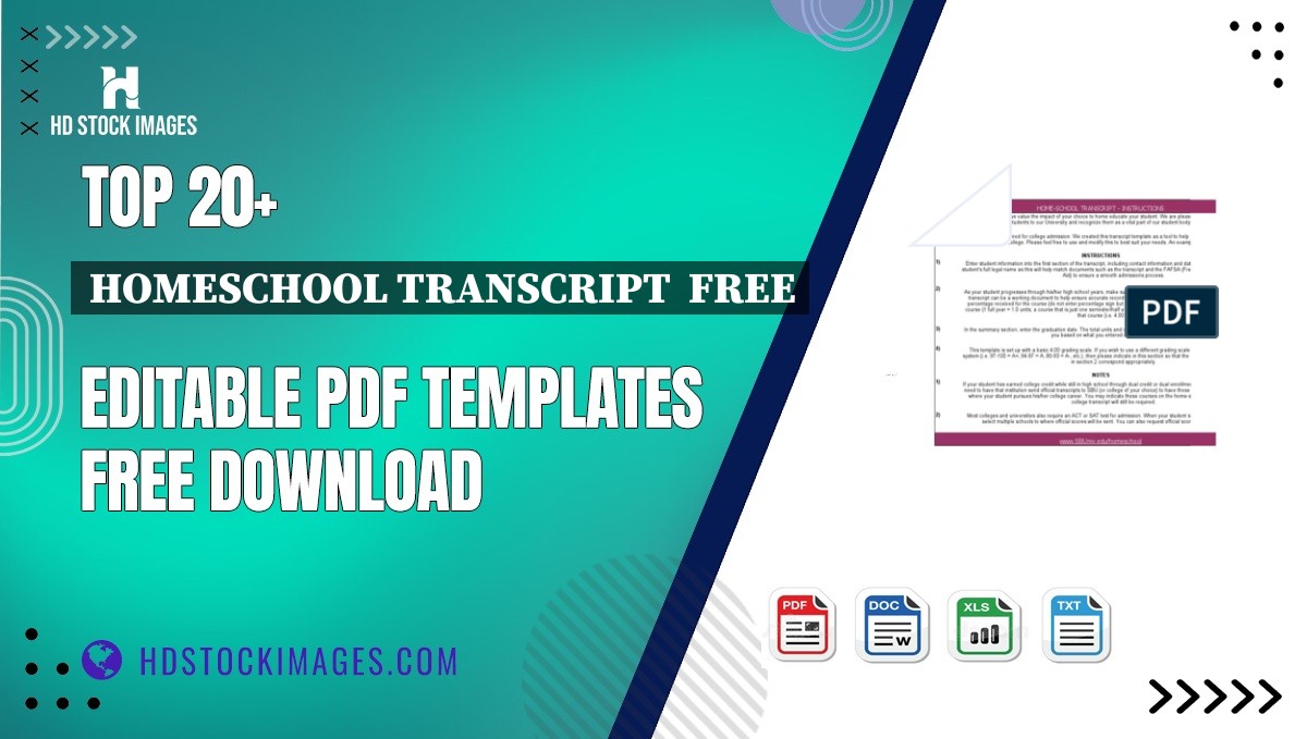 Top 20+ Homeschool Transcript  Free Editable PDF Templates Free Download