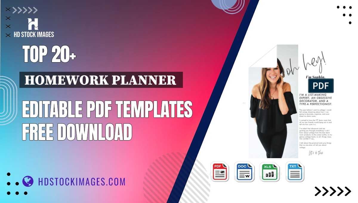 Top 20+ Homework Planner  Editable PDF Templates Free Download