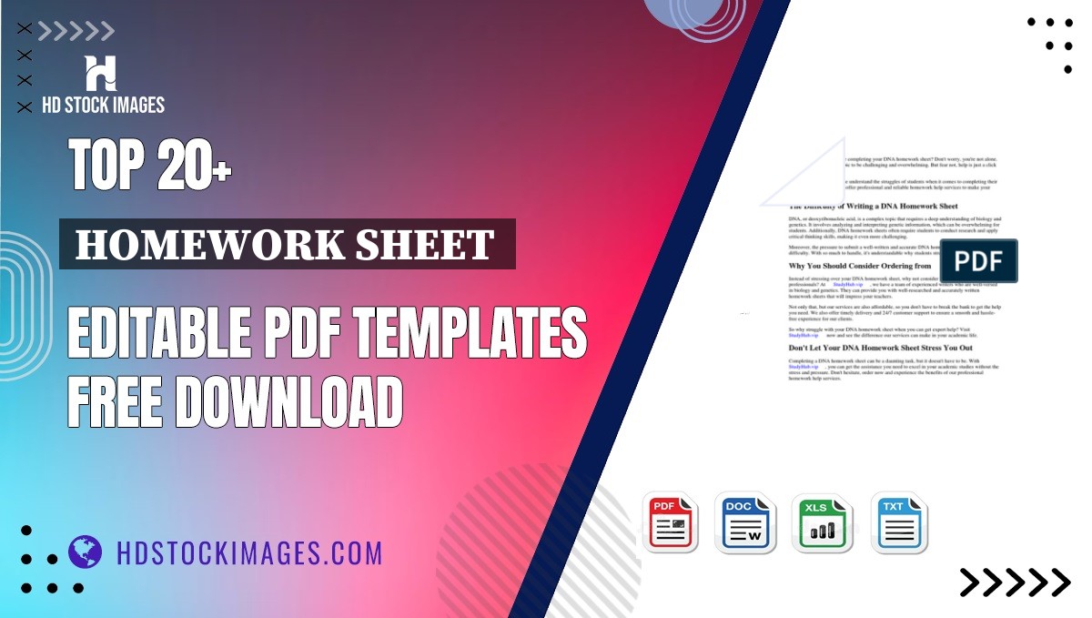 Top 20+ Homework Sheet  Editable PDF Templates Free Download