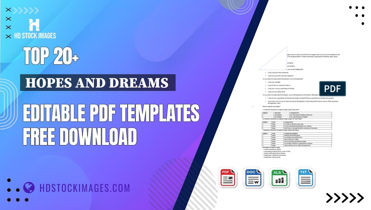 Top 20+ Hopes And Dreams  Editable PDF Templates Free Download