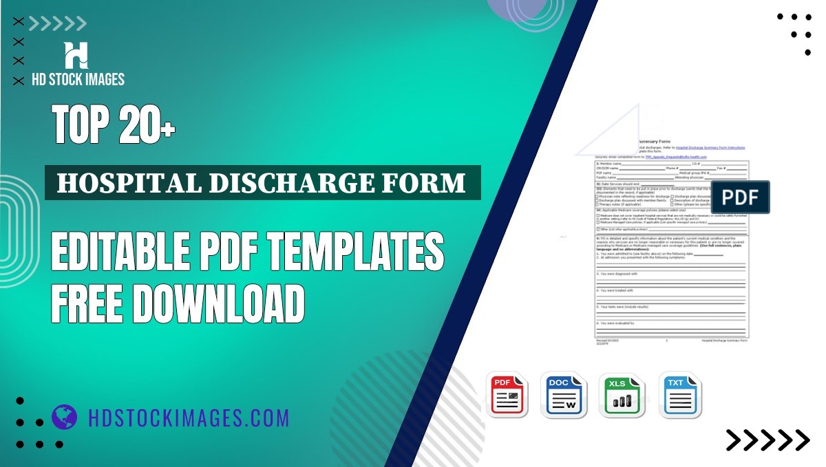 Top 20+ Hospital Discharge Form  Editable PDF Templates Free Download