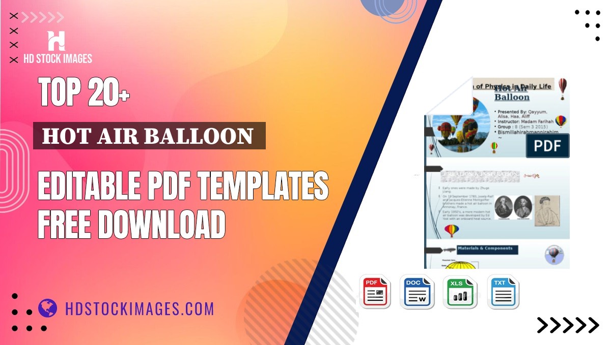 Top 20+ Hot Air Balloon  Editable PDF Templates Free Download