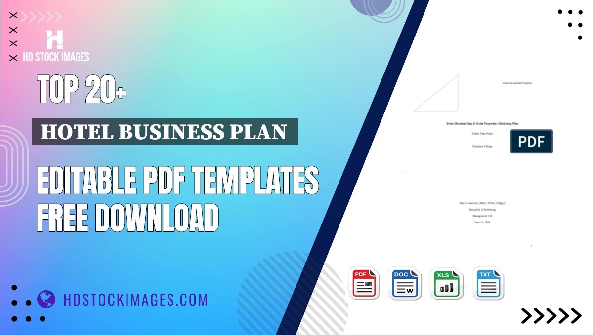 Top 20+ Hotel Business Plan  Editable PDF Templates Free Download