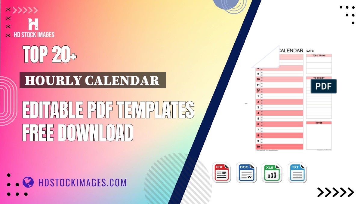 Top 20+ Hourly Calendar  Editable PDF Templates Free Download