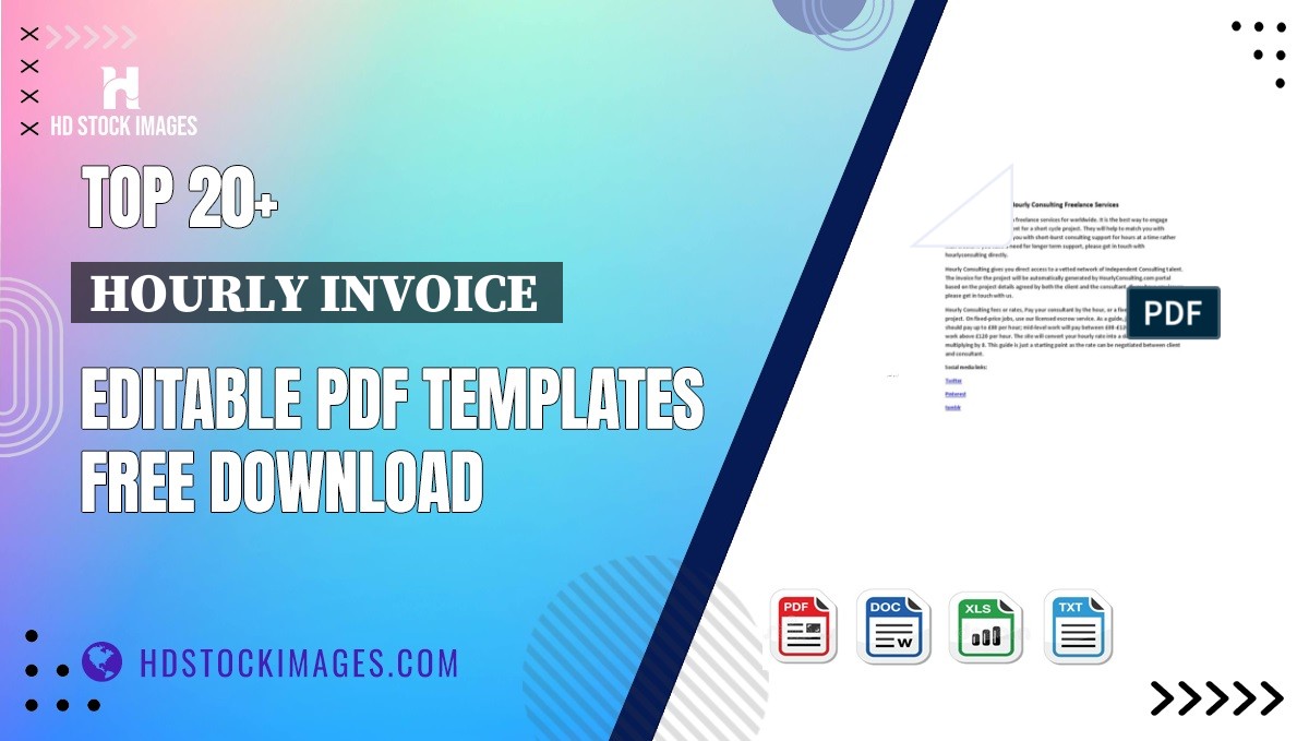 Top 20+ Hourly Invoice  Editable PDF Templates Free Download
