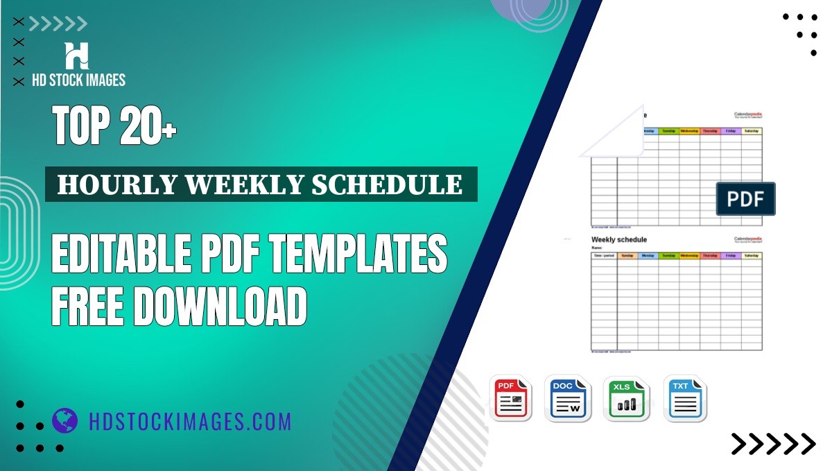 Top 20+ Hourly Weekly Schedule  Editable PDF Templates Free Download