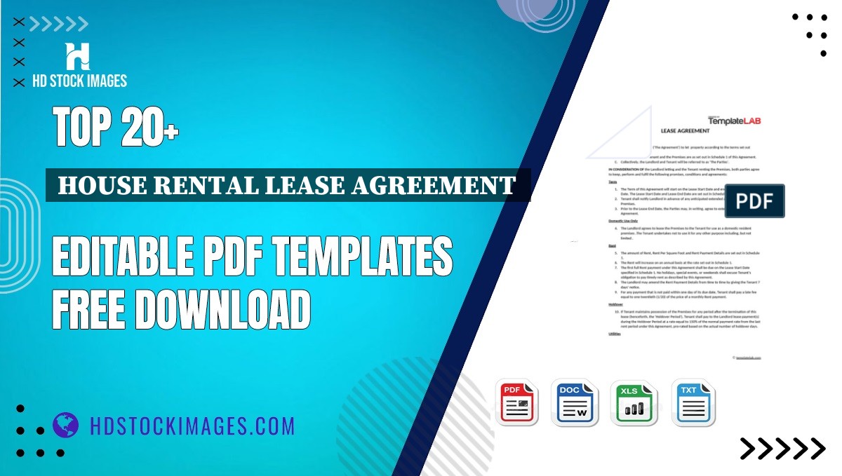 Top 20+ House Rental Lease Agreement  Editable PDF Templates Free Download