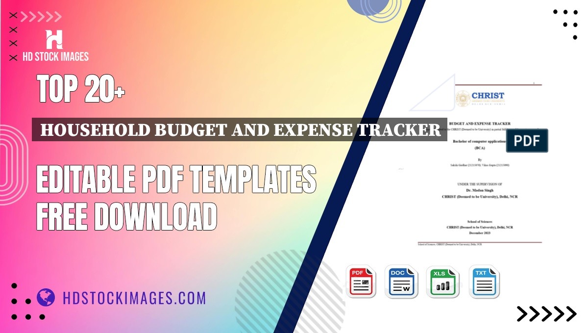 Top 20+ Household Budget And Expense Tracker Editable PDF Templates Free Download