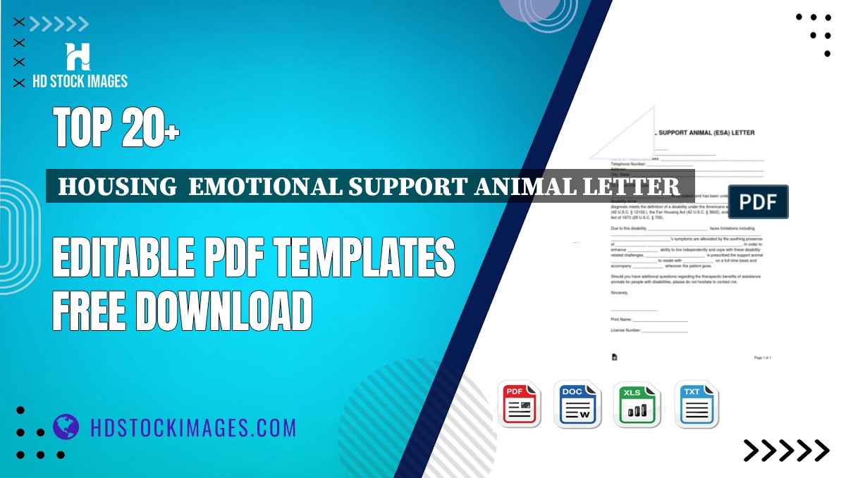 Top 20+ Housing  Emotional Support Animal Letter  Editable PDF Templates Free Download