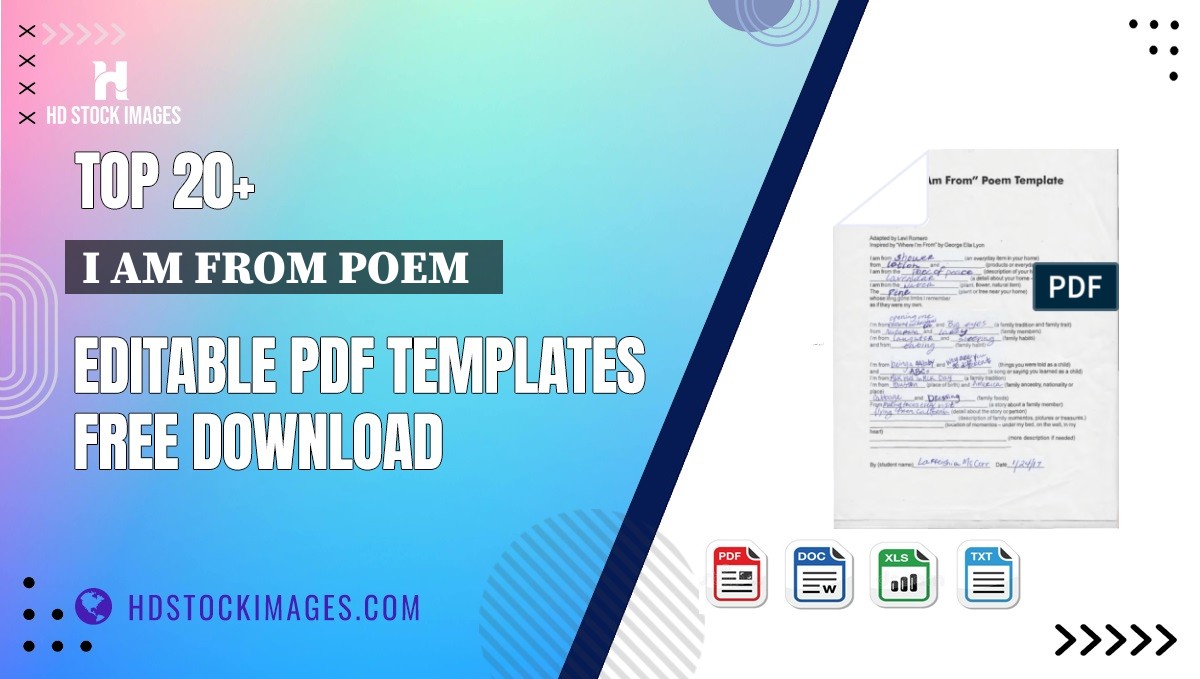 Top 20+ I Am From Poem   Editable PDF Templates Free Download