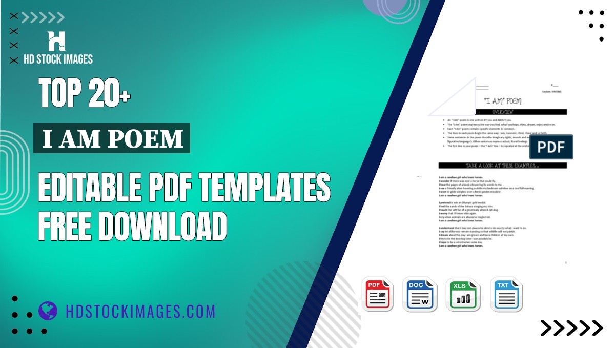 Top 20+ I Am Poem Editable PDF Templates Free Download