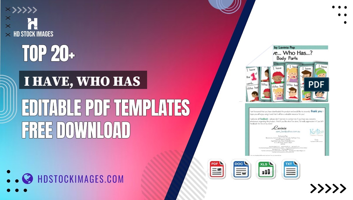 Top 20+ I Have, Who Has  Editable PDF Templates Free Download