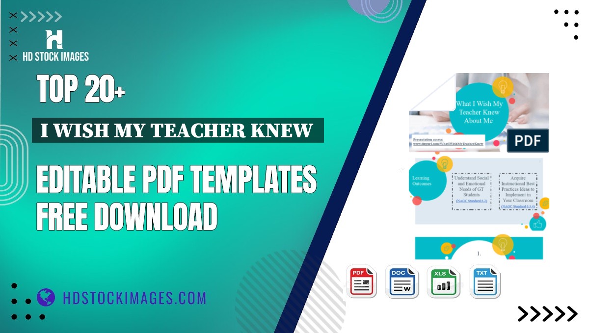 Top 20+ I Wish My Teacher Knew  Editable PDF Templates Free Download