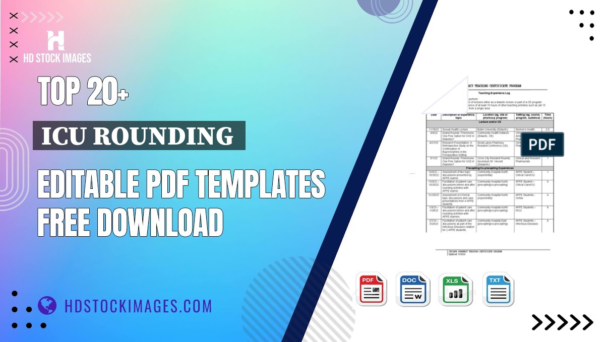 Top 20+ Icu Rounding  Editable PDF Templates Free Download