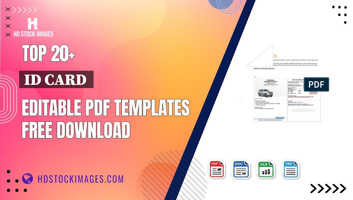 Top 20+ Id Card  Editable PDF Templates Free Download